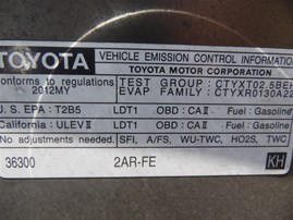 2012 Toyota Rav4 Bronze 2.5L AT 2WD #Z24590